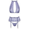 Комплект сексуальный Kissable Suspender Set S/M, лавандовый, фото №3 — секс шоп Украина, NO TABOO