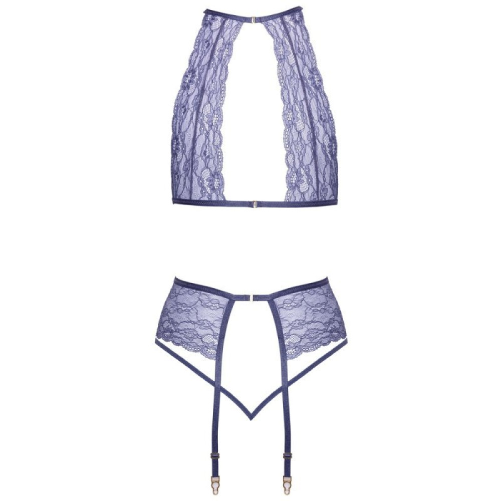 Комплект сексуальный Kissable Suspender Set S/M, лавандовый, фото №4 — секс шоп Украина, NO TABOO