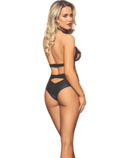 Боди сексуальное с молнией спереди Sunspice L/XL, черное - No Taboo