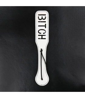 Паддл с надписью Bitch, белый, 31.5 см - No Taboo