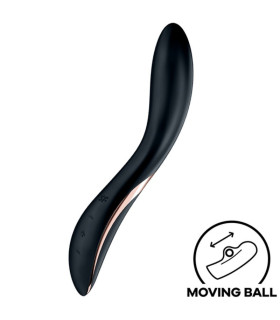 Вибратор для точки G Satisfyer Rrrolling Explosion с движущимся шариком, чёрный, 22 х 3.6 см - No Taboo