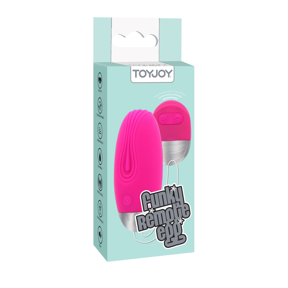 Виброяйцо с дистанционным пультом Toy Joy Funky Remote Egg, розовое фото №2 — секс игрушки: Украина, NO TABOO