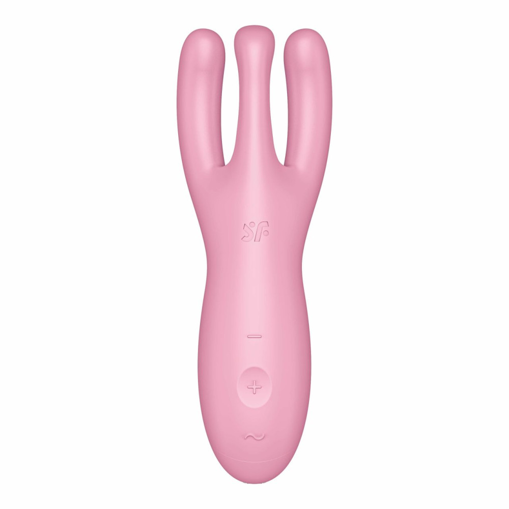 Вибратор тройной смарт гибкий Satisfyer Threesome 4, розовый, 14 х 5.5 см фото №3 — секс игрушки: Украина, NO TABOO