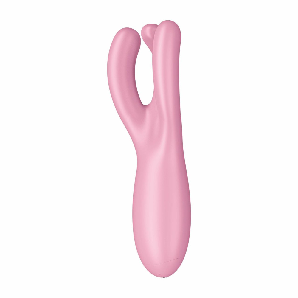 Вибратор тройной смарт гибкий Satisfyer Threesome 4, розовый, 14 х 5.5 см фото №5 — секс игрушки: Украина, NO TABOO