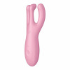 Вибратор тройной смарт гибкий Satisfyer Threesome 4, розовый, 14 х 5.5 см фото №1 — секс игрушки: Украина, NO TABOO