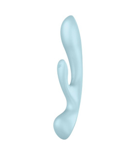 Вибратор-кролик Satisfyer Triple Oh, голубой, 23.8 х 4.7 см - No Taboo