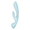 Вибратор-кролик Satisfyer Triple Oh, голубой, 23.8 х 4.7 см фото №3 — секс игрушки: Украина, NO TABOO