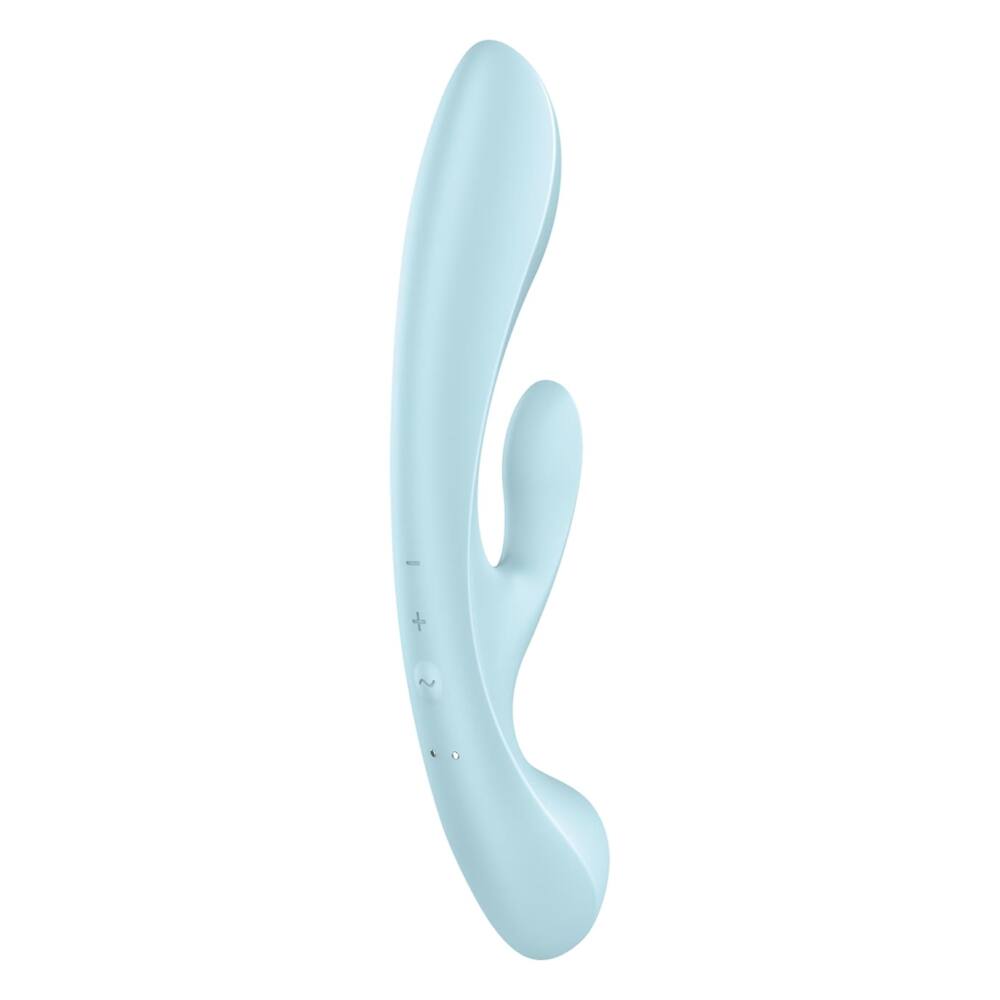 Вибратор-кролик Satisfyer Triple Oh, голубой, 23.8 х 4.7 см фото №5 — секс игрушки: Украина, NO TABOO