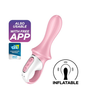 Анальний вібратор Satisfyer Air Pump Booty 5 з додатком та накачкою, рожевий, 18.1 х 5.5 см - No Taboo