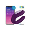 Вибратор для пар Satisfyer Double Joy с приложением, фиолетовый, 9.1 х 4.1 см фото №1 — секс игрушки: Украина, NO TABOO