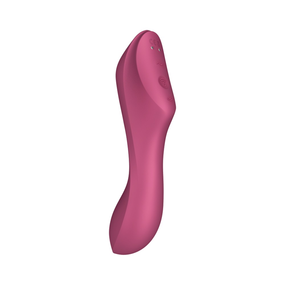 Вибратор Satisfyer Curvy Trinity 3 с вакуумной стимуляцией, красный, 17.7 х 3.8 см фото №4 — секс игрушки: Украина, NO TABOO