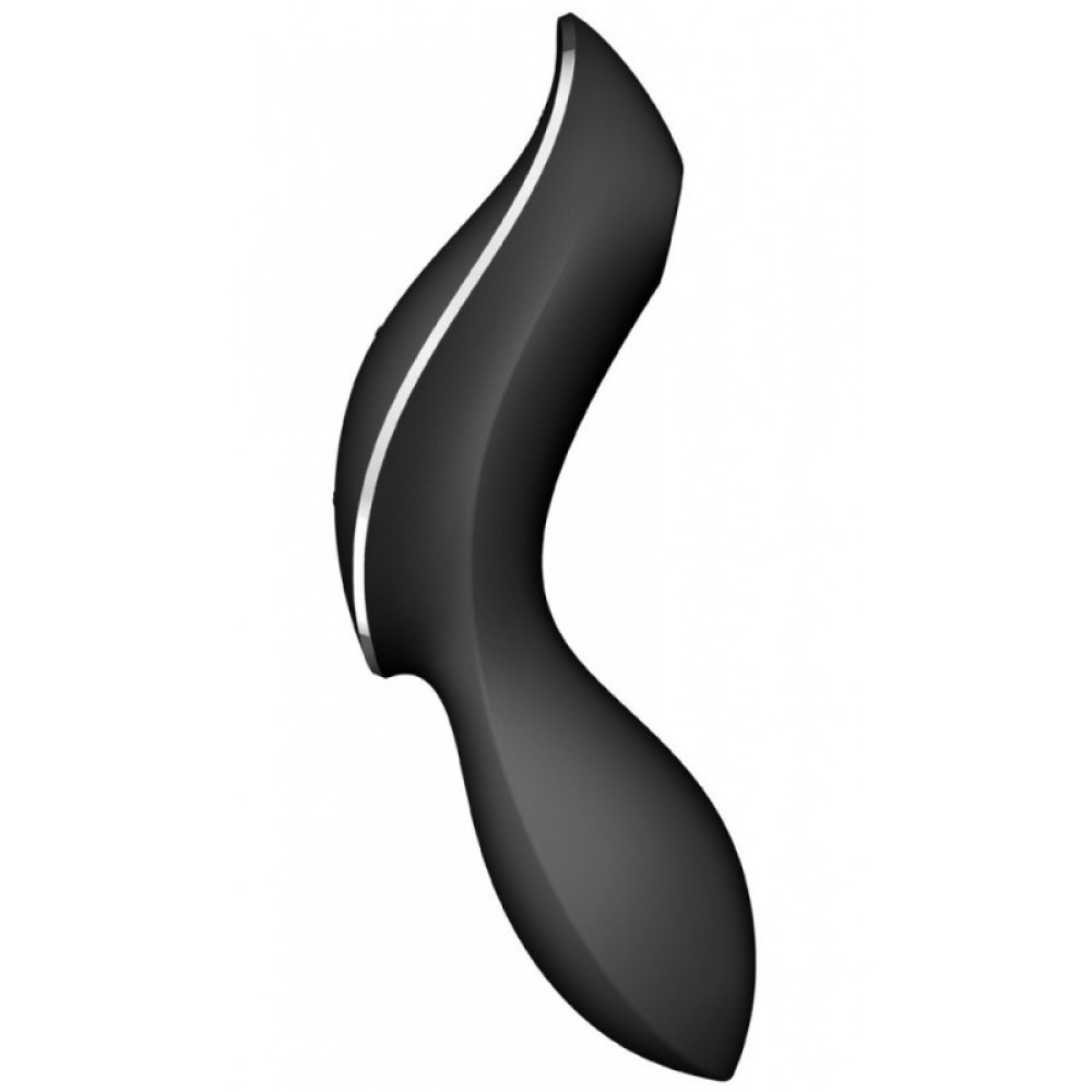 Двойной вибратор Satisfyer Curvy Trinity 2 с вакуумной стимуляцией, чёрный, 16.8 х 4.4 см фото №4 — секс игрушки: Украина, NO TABOO