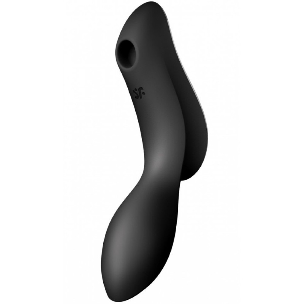 Двойной вибратор Satisfyer Curvy Trinity 2 с вакуумной стимуляцией, чёрный, 16.8 х 4.4 см фото №0 — секс игрушки: Украина, NO TABOO