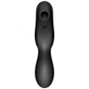 Двойной вибратор Satisfyer Curvy Trinity 2 с вакуумной стимуляцией, чёрный, 16.8 х 4.4 см фото №3 — секс игрушки: Украина, NO TABOO