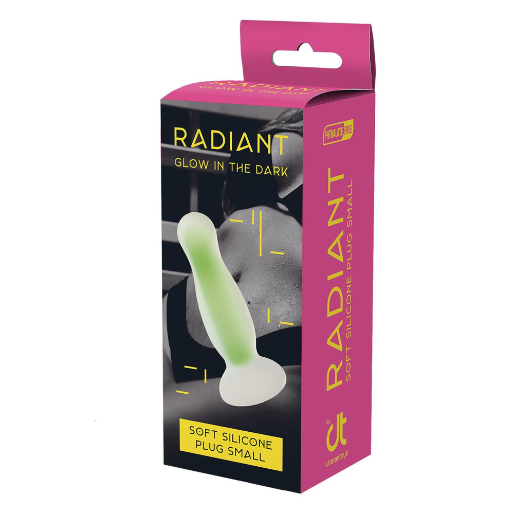 Анальная пробка светящаяся в темноте Dream Toys Radiant, S, зеленая фото №2 — секс игрушки: Украина, NO TABOO