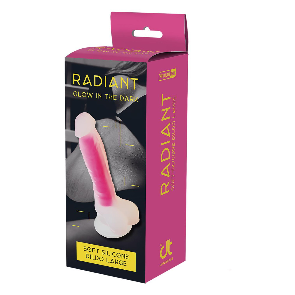 Фаллоимитатор светящийся в темноте Dream Toys Radiant, L, розовый фото №2 — секс игрушки: Украина, NO TABOO