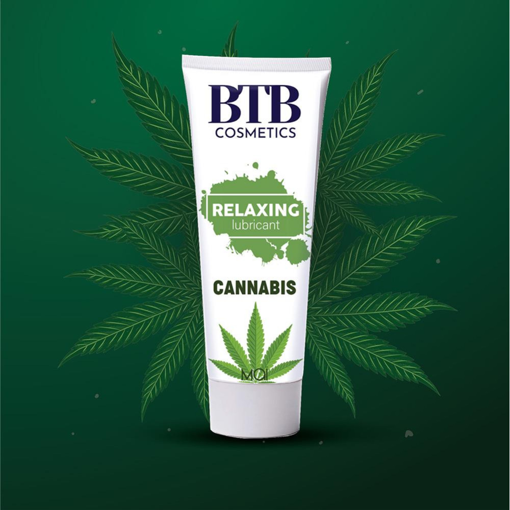 Лубрикант на водной основе с расслабляющим эффектом BTB CANNABIS, 100 мл, фото №2 — секс шоп Украина, NO TABOO