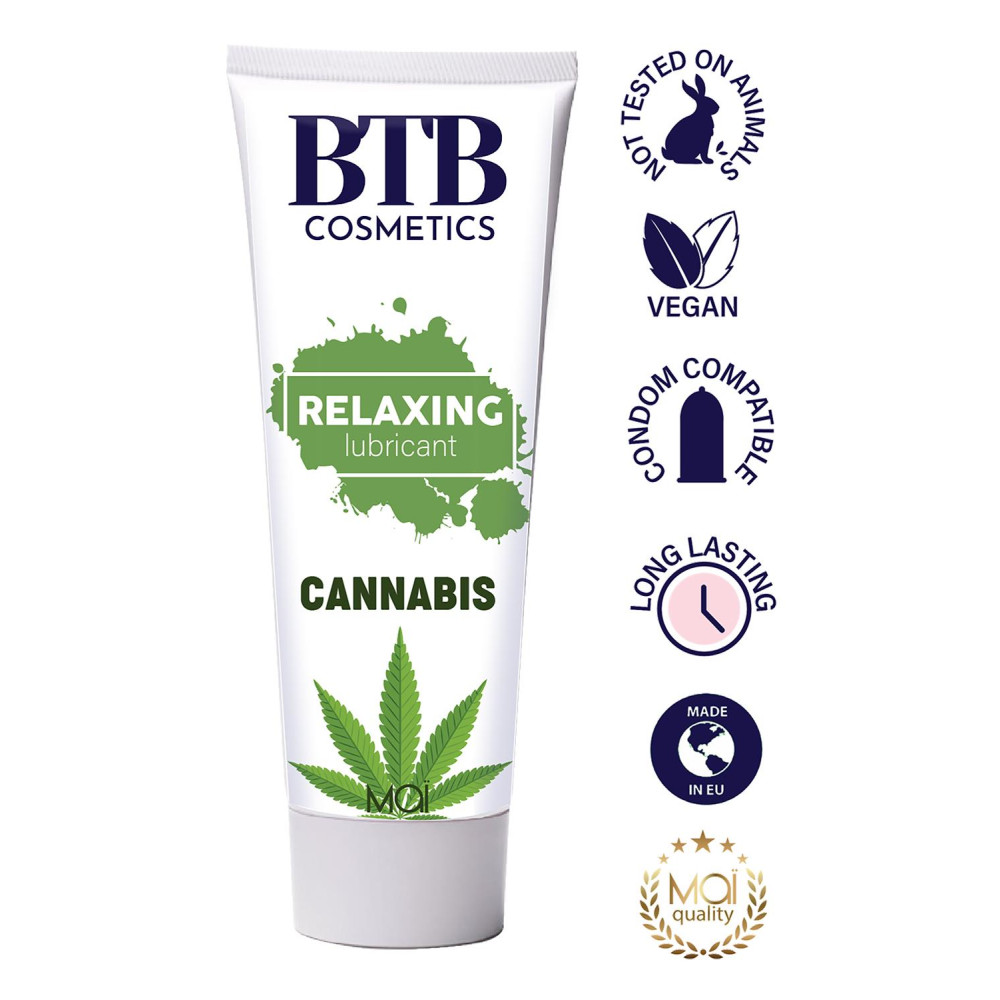 Лубрикант на водной основе с расслабляющим эффектом BTB CANNABIS, 100 мл, фото №3 — секс шоп Украина, NO TABOO