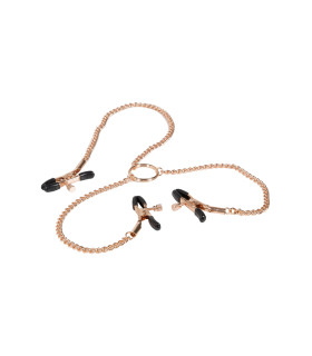 Затискачі на соски та клітор California Exotic Triple Intimate Clamps, золоті - No Taboo