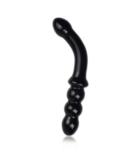 Фаллоимитатор стеклянный Lovetoy Glass Romance, черный, 17 см х 3.5 см - No Taboo