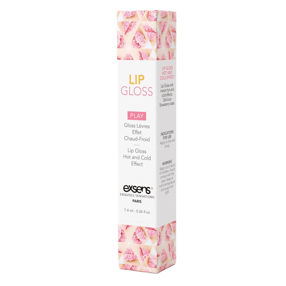 Блеск для оральных ласк Exsens Hot Kiss Lip Gloss, клубника, 7.4 мл, фото №3 — секс шоп Украина, NO TABOO