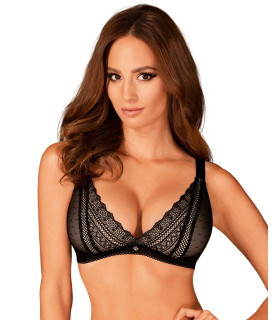 Бюстгальтер эротический Obsessive Estiqua, черный, XS/S - No Taboo