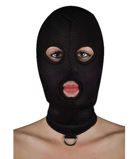 Маска Ouch Extreme Mesh Balaclave, з D-кільцем, чорна - No Taboo