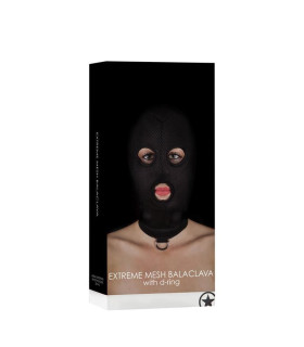 Маска Ouch Extreme Mesh Balaclave, з D-кільцем, чорна - No Taboo