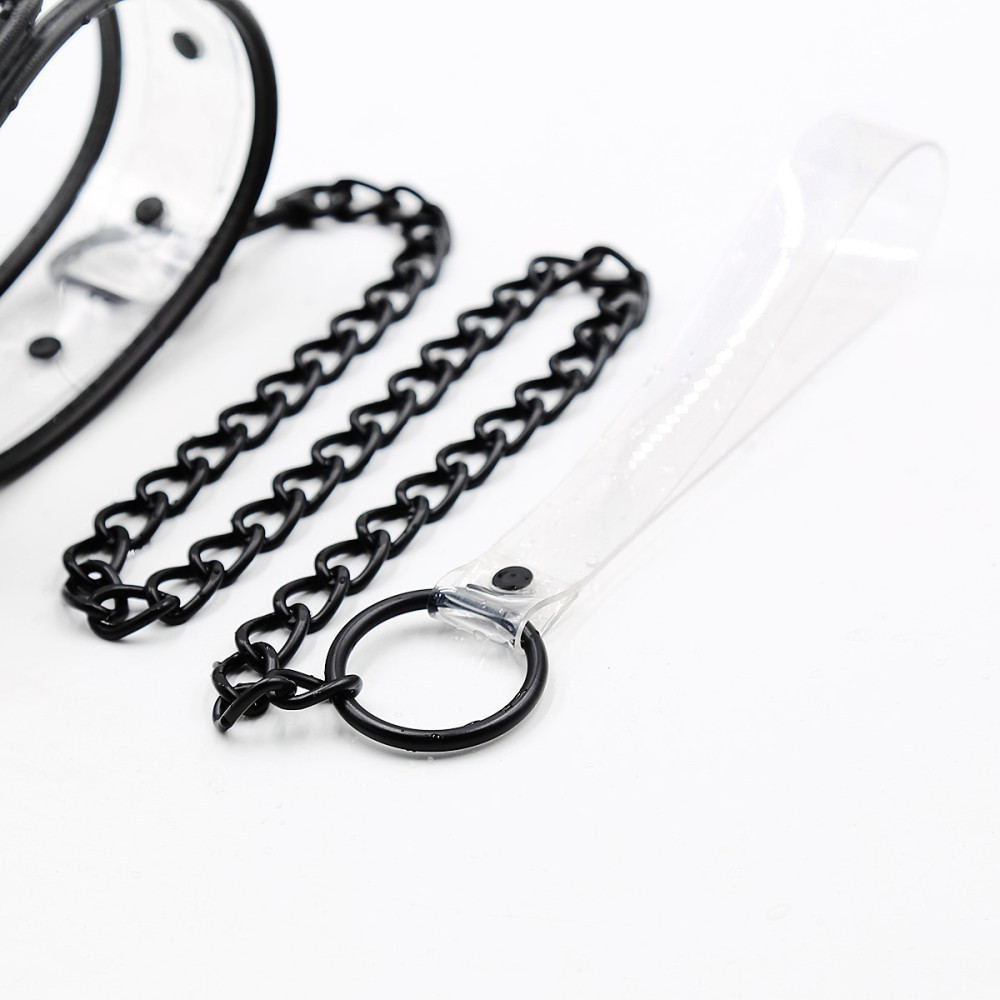 Ошейник с поводком Fetish Collar, прозрачный, фото №3 — секс шоп Украина, NO TABOO