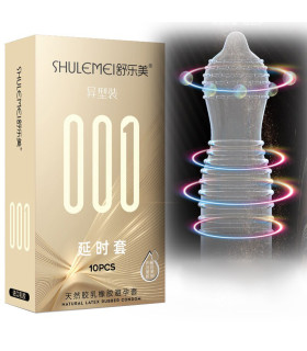 Презервативы ультратонкие с рельефом и повышенной смазкой Shulemei 000, 10 шт - No Taboo
