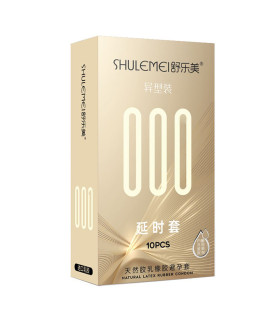 Презервативы ультратонкие с рельефом и повышенной смазкой Shulemei 000, 10 шт - No Taboo