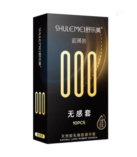 Резинки латексные ультратонкие Shulemei 000, больше смазки, 10 шт - No Taboo