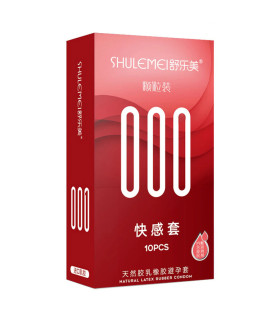 Презервативы ультратонкие с точками и ребрышками Shulemei 000, 10 шт - No Taboo