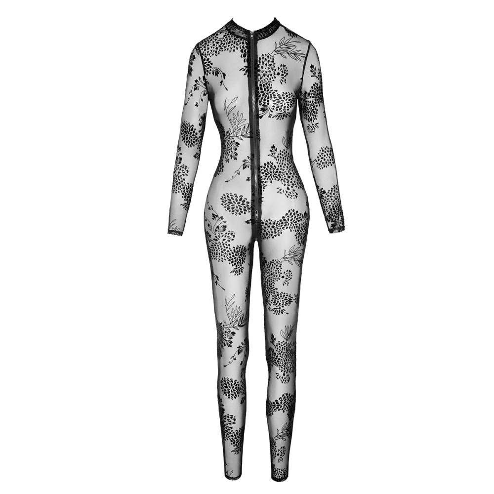 Комбинезон эротический полупрозрачный Noir Handmade M, с узором и молнией, фото №9 — секс шоп Украина, NO TABOO