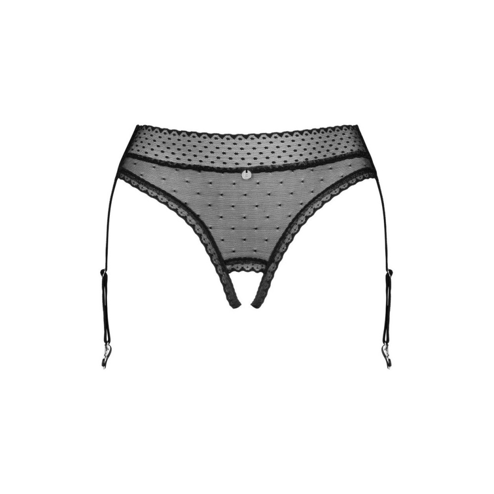 Трусики с доступом и подтяжками Obsessive Lanelia, M/L, черные, фото №6 — секс шоп Украина, NO TABOO