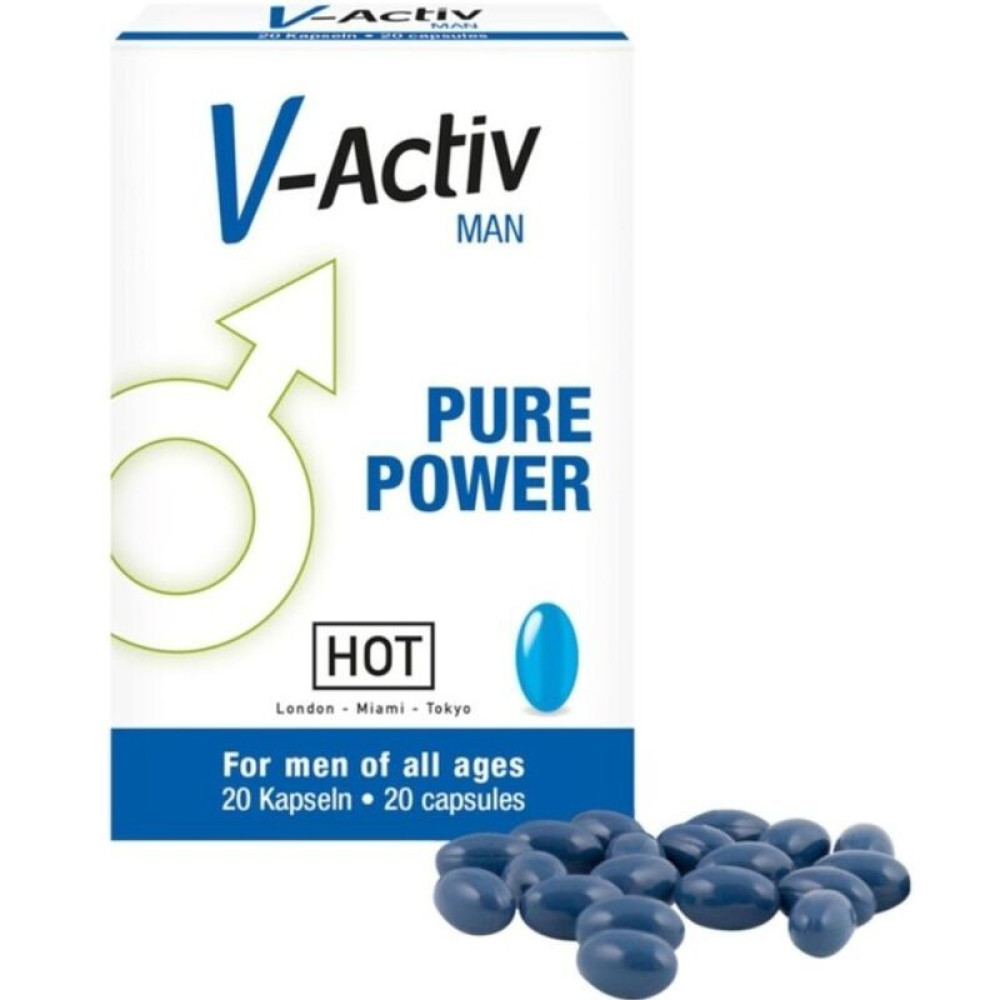 Капсулы мужские для потенции HOT V-Activ Caps for men, 20 шт, фото №0 — секс шоп Украина, NO TABOO