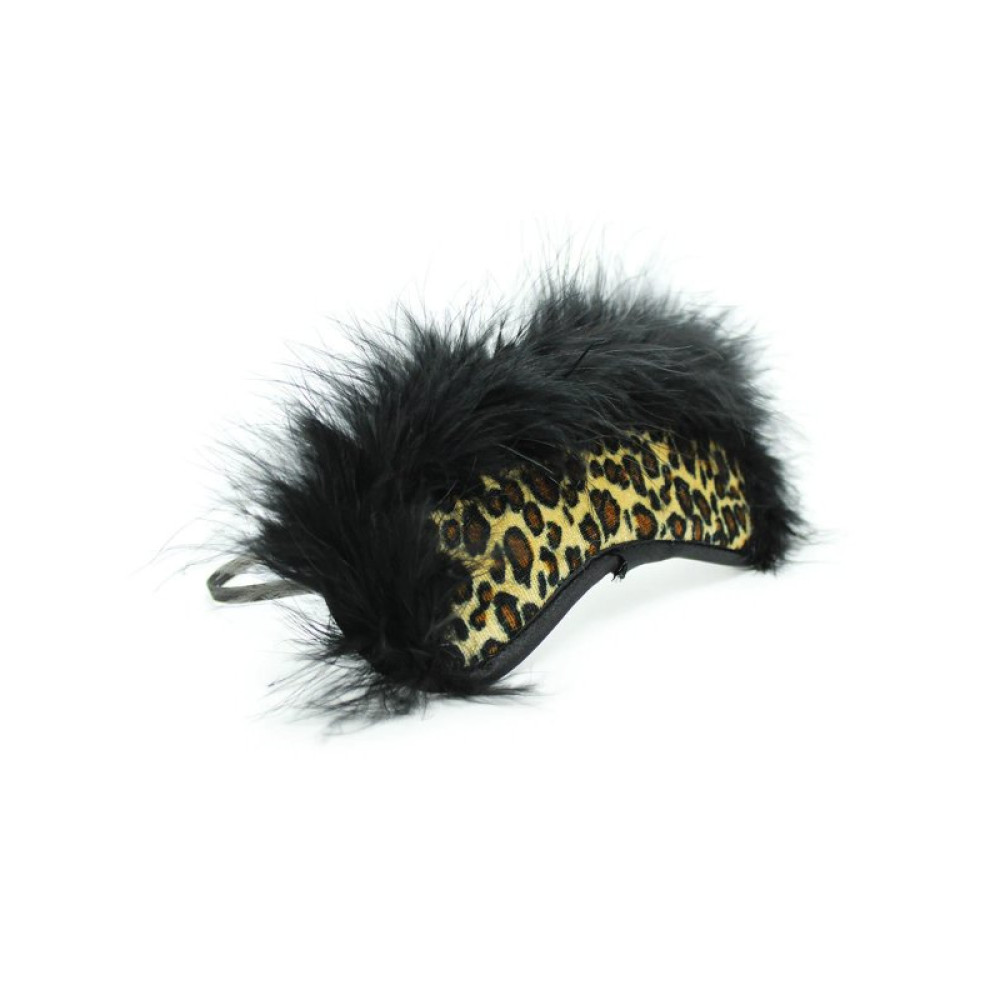 Маска на глаза с мехом Flocky blindfold leopard, леопардовая, фото №0 — секс шоп Украина, NO TABOO
