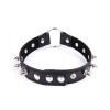 Ошейник с металлическими шипами и кольцом Collar black with metal spikes, фото №2 — секс шоп Украина, NO TABOO