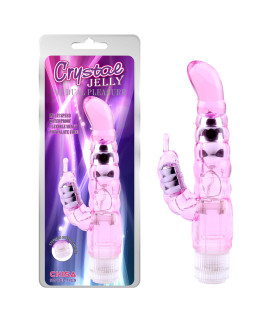 Вібратор-кролик Chisa Crystal Jellie Pleaser, рожевий, 21 см х 3.7 см - No Taboo