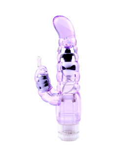 Вибратор-кролик Chisa Crystal Jellie Pleaser, фиолетовый, 21 см х 3.7 см - No Taboo