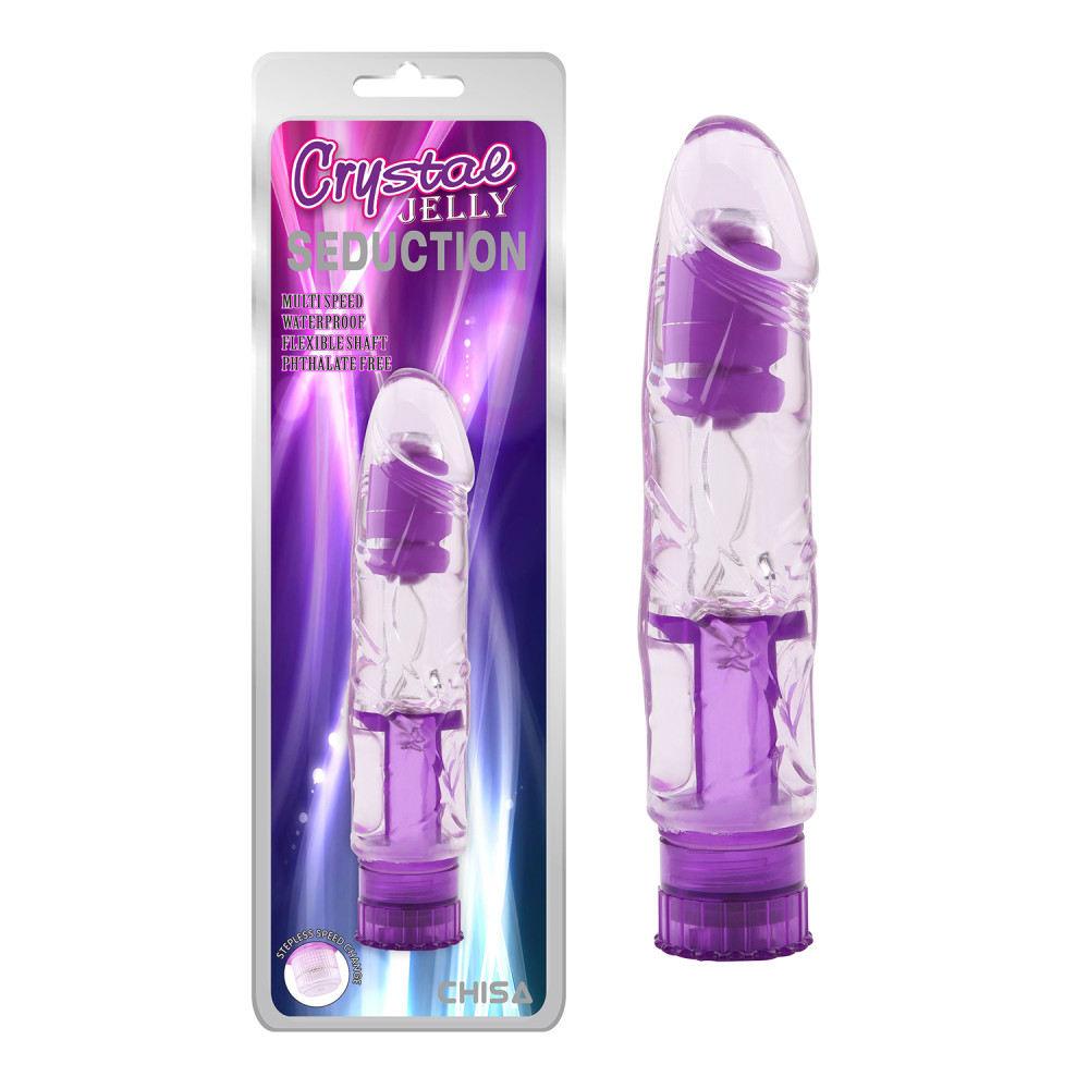 Вибратор реалистичный Chisa Crystal Jelly Seduction, фиолетовый, 16.2 см х 3.5 см фото №0 — секс игрушки: Украина, NO TABOO