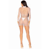 Платье из сетки Leg Avenue High Neck Mini Dress, размер One Size, белое, фото №8 — секс шоп Украина, NO TABOO