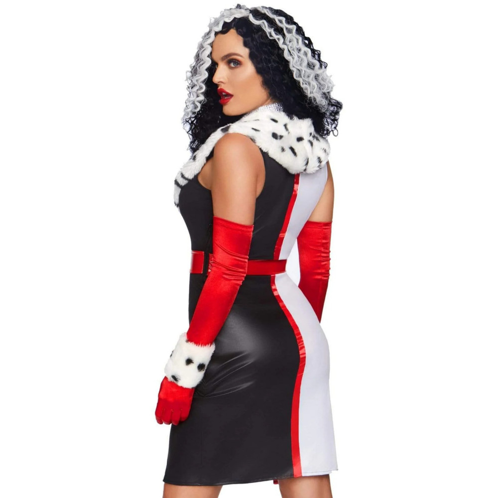 Костюм сексуальный Leg Avenue Cruella De Vil (Круэлла Де Виль) Villain, 3 предмета, размер М, фото №2 — секс шоп Украина, NO TABOO