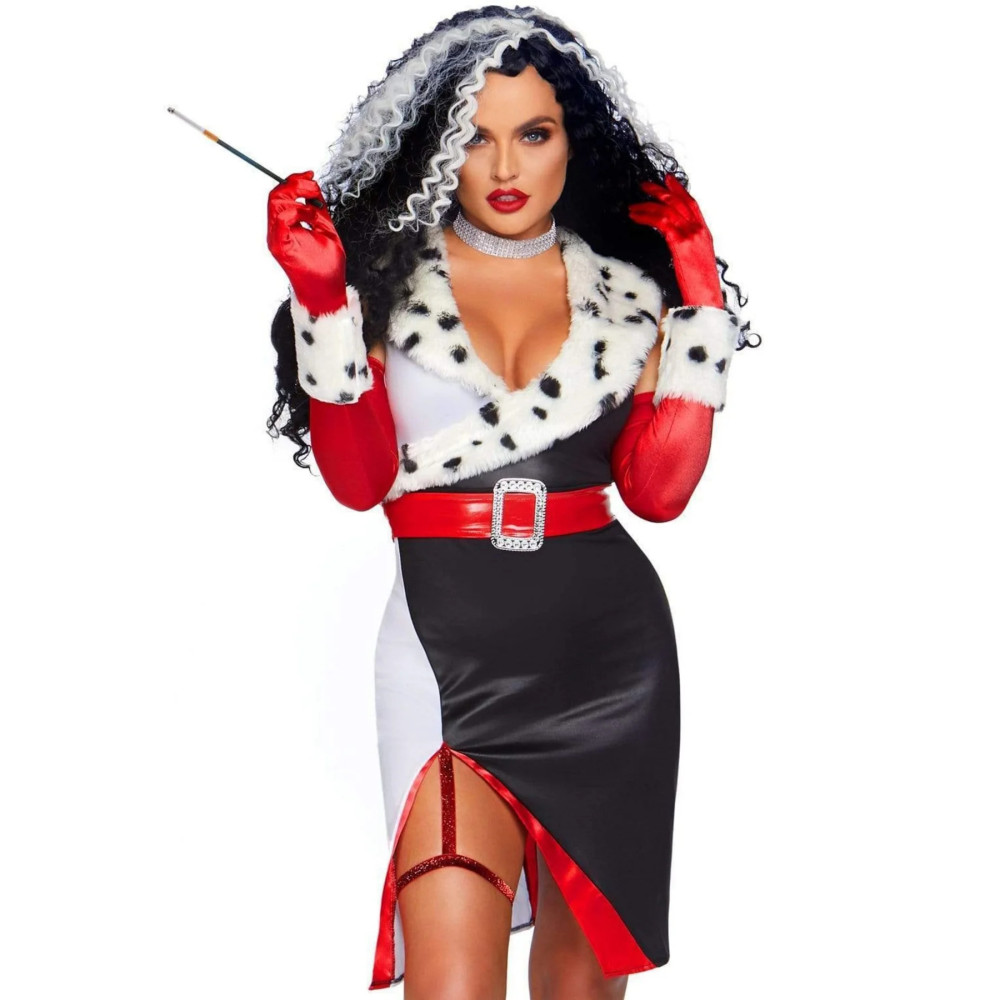 Костюм сексуальный Leg Avenue Cruella De Vil (Круэлла Де Виль) Villain, 3 предмета, размер М, фото №0 — секс шоп Украина, NO TABOO