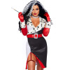 Костюм сексуальный Leg Avenue Cruella De Vil (Круэлла Де Виль) Villain, 3 предмета, размер М, фото №1 — секс шоп Украина, NO TABOO