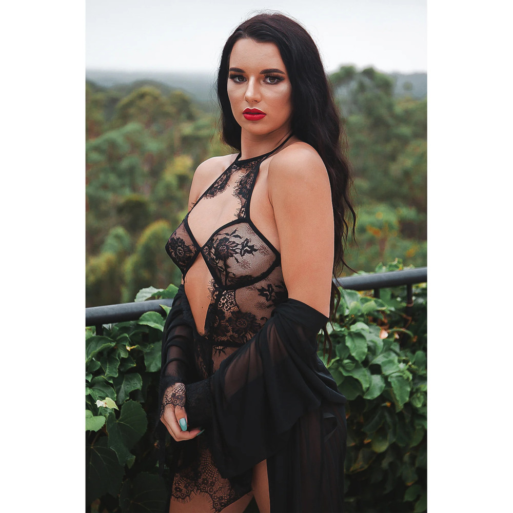 Боді еротичний мереживний Leg Avenue Teddy Body Lace Noir, розмір S, фото №6 — секс шоп Україна, NO TABOO