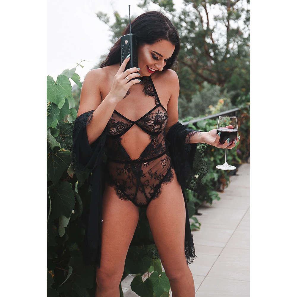 Боді еротичний мереживний Leg Avenue Teddy Body Lace Noir, розмір S, фото №7 — секс шоп Україна, NO TABOO