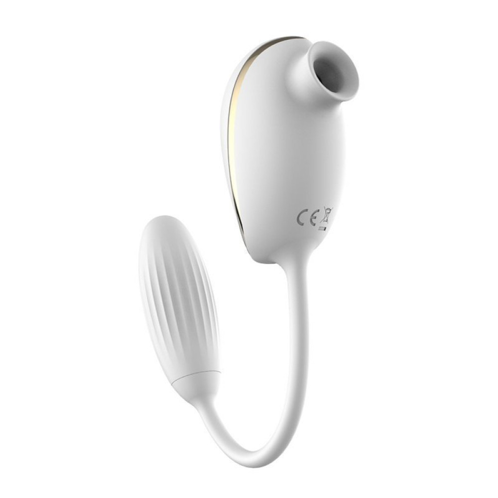 Виброяйцо с вакуумным стимулятором High End Suction Love Egg, белое фото №0 — секс игрушки: Украина, NO TABOO
