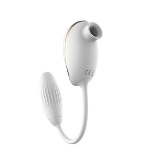 Виброяйцо с вакуумным стимулятором High End Suction Love Egg, белое - No Taboo