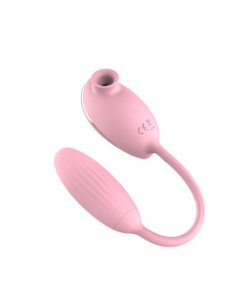 Виброяйцо с вакуумным стимулятором High End Suction Love Egg, розовое - No Taboo